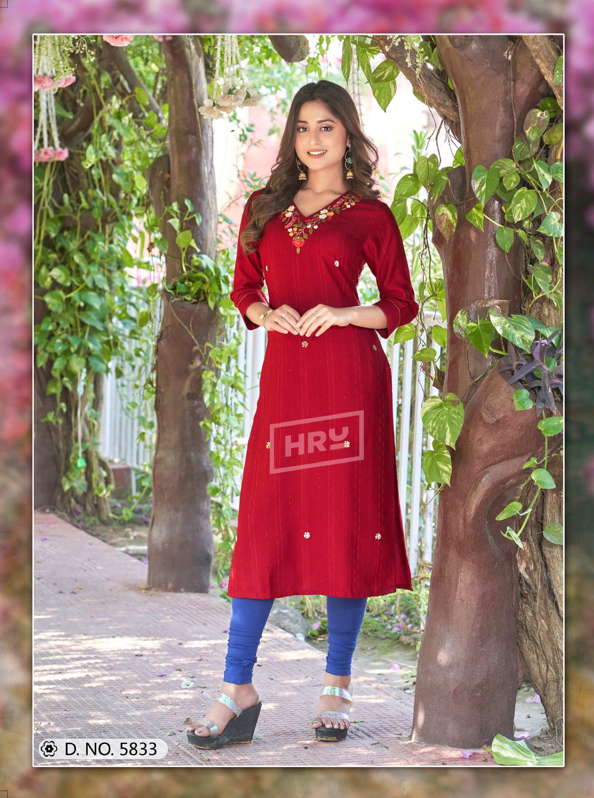 Hema Vol 3 By Hru Straight Cut Viscose Embroidery Kurtis Wholesale Shop In Surat